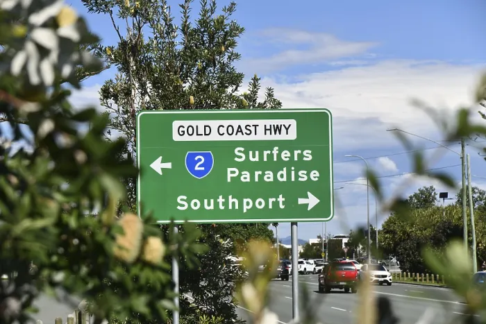 Framed Print : Signage for locations at the Gold Coast Framed Print : Signage for locations at the Gold Coast