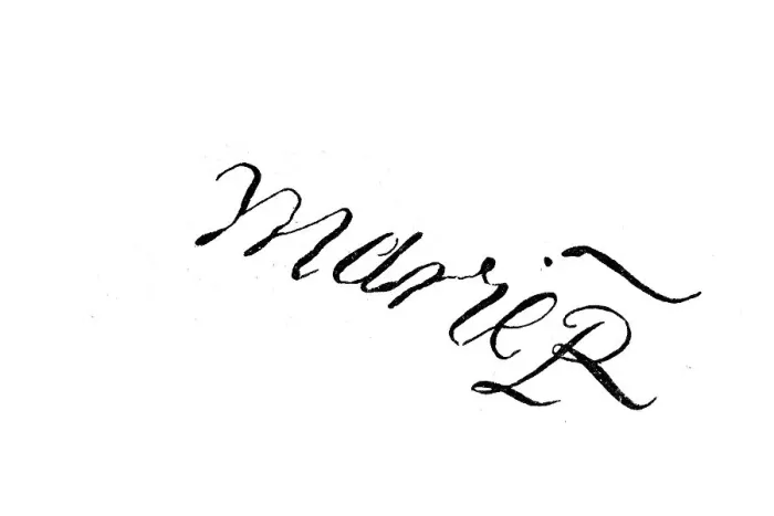 Framed Print : Signature, handwriting of Mary Stuart