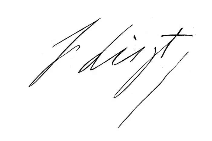 Framed Print : Signature, manuscript by Franz Liszt
