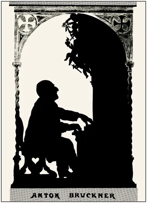 Framed Print : Silhouette portrait of Josef Anton Bruckner