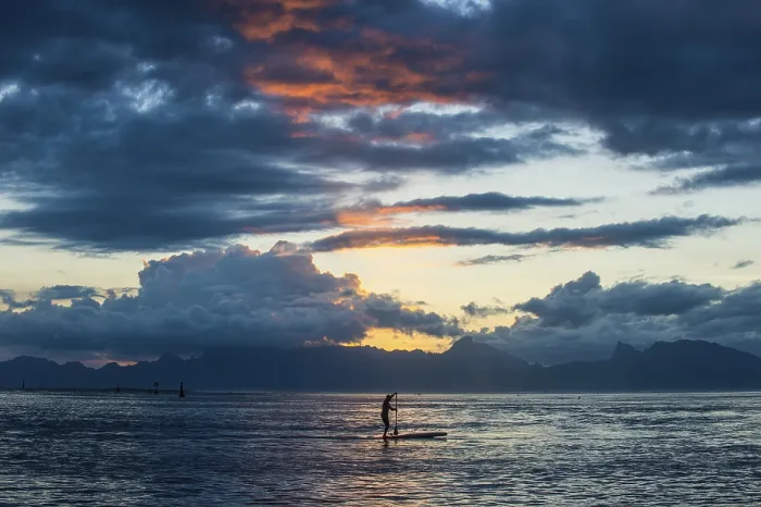 Framed Print : Silhouette of a stand up paddler Framed Print : Silhouette of a stand up paddler