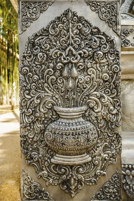 Framed Print : Silver carving art at Wat Srisupan in Chiangmai Framed Print : Silver carving art at Wat Srisupan in Chiangmai