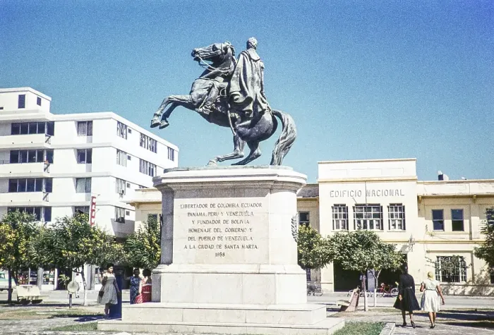 Framed Print : Simon Bolivar (1783 1830) equestrian statue, Santa Marta, Colombia, South America 1961 Sculptor Leone Tommasi (1903 1965), South America Framed Print : Simon Bolivar (1783 1830) equestrian statue, Santa Marta, Colombia, South America 1961 Sculptor Leone Tommasi (1903 1965), South America