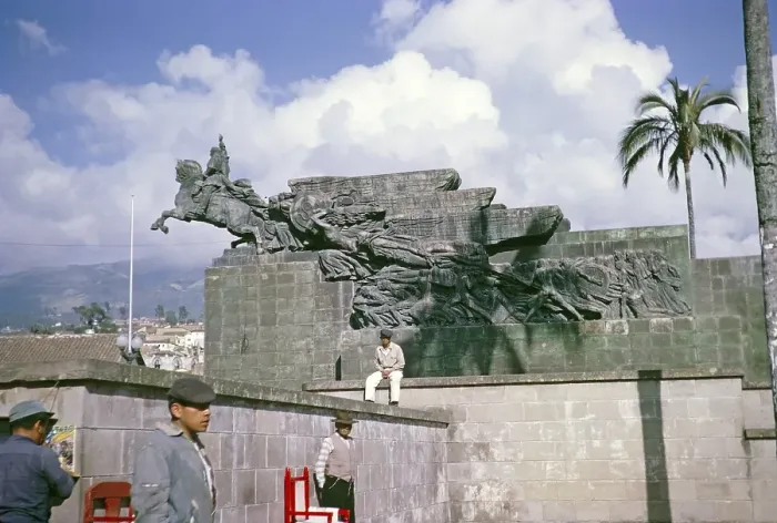 Framed Print : Simon Bolivar Monument Parque La Alameda, La Alameda Park, Quito, Ecuador, South America 1962, South America