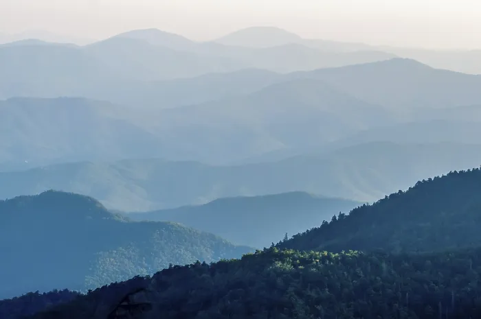 Framed Print : The simple layers of the Smokies at sunset - Smoky Mountain Nat