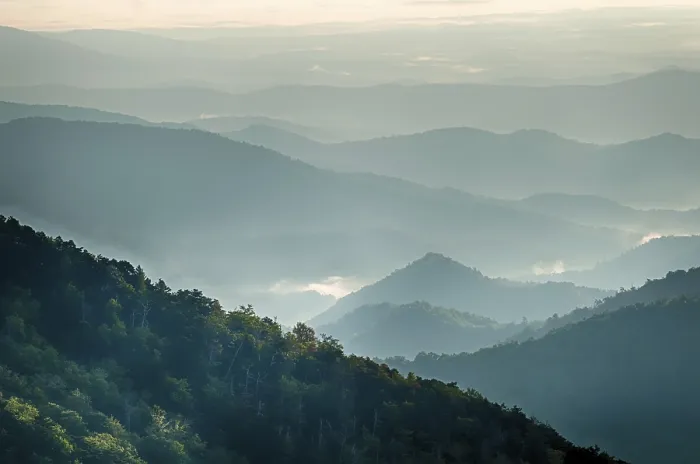 Framed Print : The simple layers of the Smokies at sunset - Smoky Mountain Nat