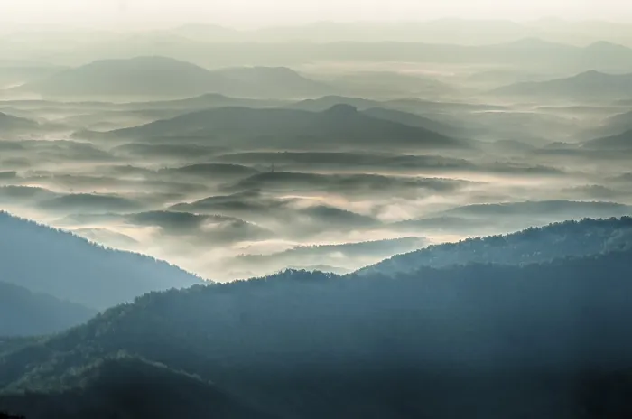 Framed Print : The simple layers of the Smokies at sunset - Smoky Mountain Nat
