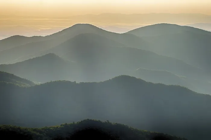 Framed Print : The simple layers of the Smokies at sunset - Smoky Mountain Nat Framed Print : The simple layers of the Smokies at sunset - Smoky Mountain Nat