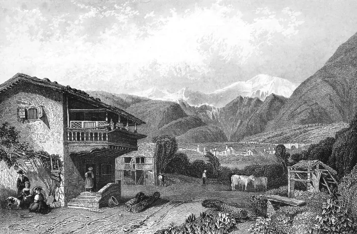 Framed Print : Over the Simplon Pass to Brig, Brig-Glies Framed Print : Over the Simplon Pass to Brig, Brig-Glies