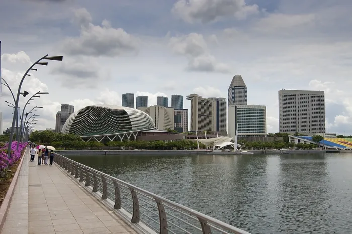 Framed Print : Singapore skyline, Marinabay, Esplanade Drive