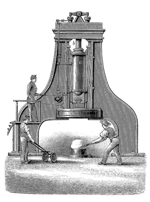 Framed Print : Single-frame steam hammer, condie steam hammer