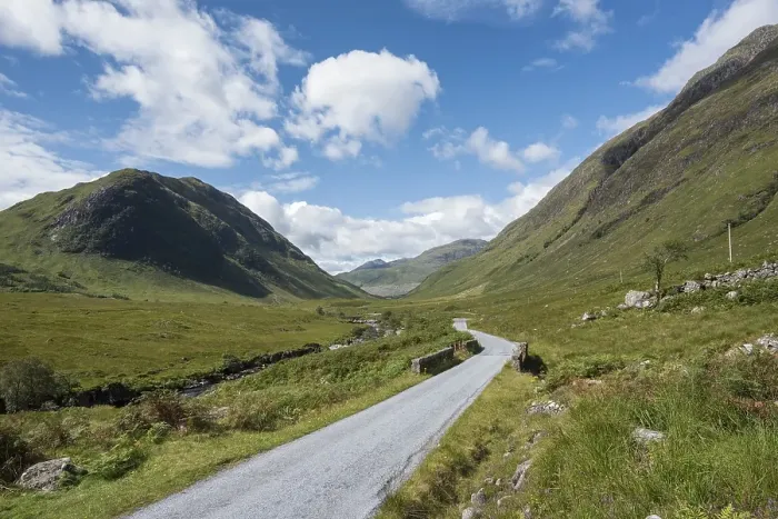 Framed Print : Single-lane road, Highlands, Scotland