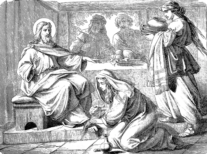 Framed Print : The sinner anoints Jesus feet in the house of the Pharisee Simon Framed Print : The sinner anoints Jesus feet in the house of the Pharisee Simon