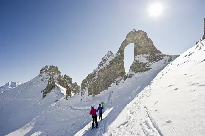 Framed Print : Ski area at the Aiguille Percee