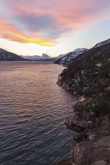 Framed Print : Skjomen Fjord, Lappviktinden Mountain behind