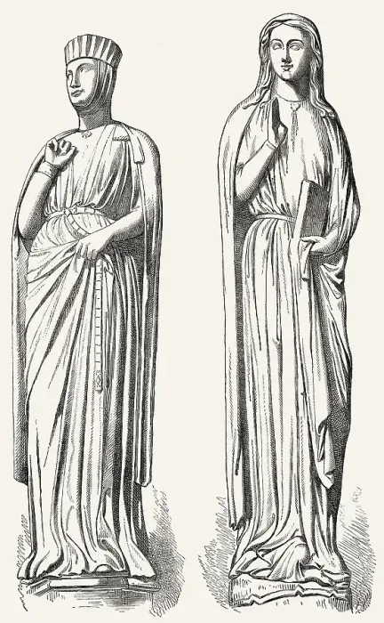 Framed Print : Skulpturen von Bathsheba und Modesta Framed Print : Skulpturen von Bathsheba und Modesta