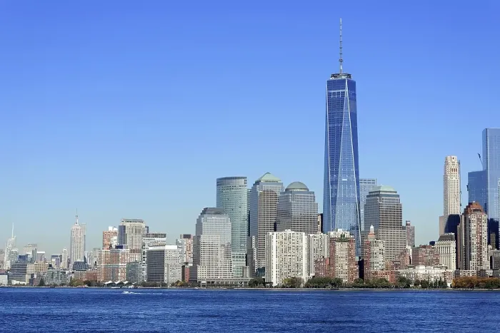 Framed Print : Skyline Financial District with One World Trade Center