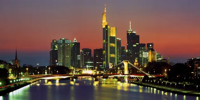 Framed Print : Skyline, Frankfurt am Main, Hesse, Germany, Europe