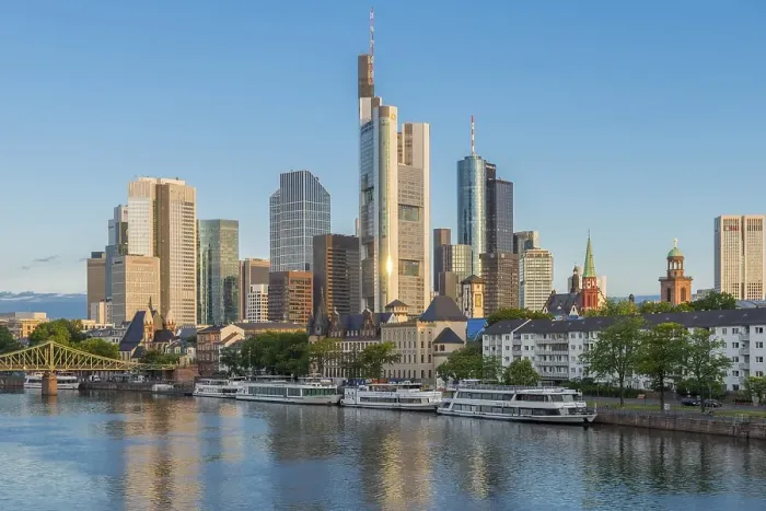 Framed Print : Skyline, Frankfurt am Main, Hesse, Germany, Europe Framed Print : Skyline, Frankfurt am Main, Hesse, Germany, Europe