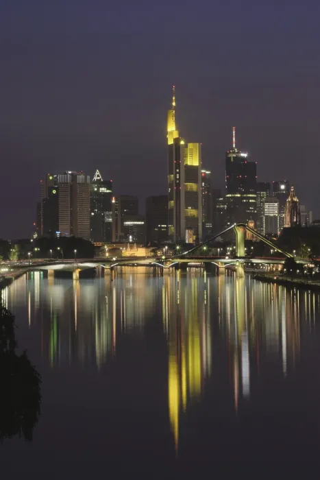 Framed Print : Skyline of Frankfurt by night