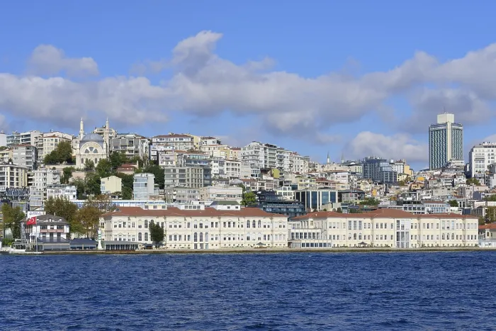 Framed Print : Skyline of Karakoy and Beyoglu viewed from the Bosphorus