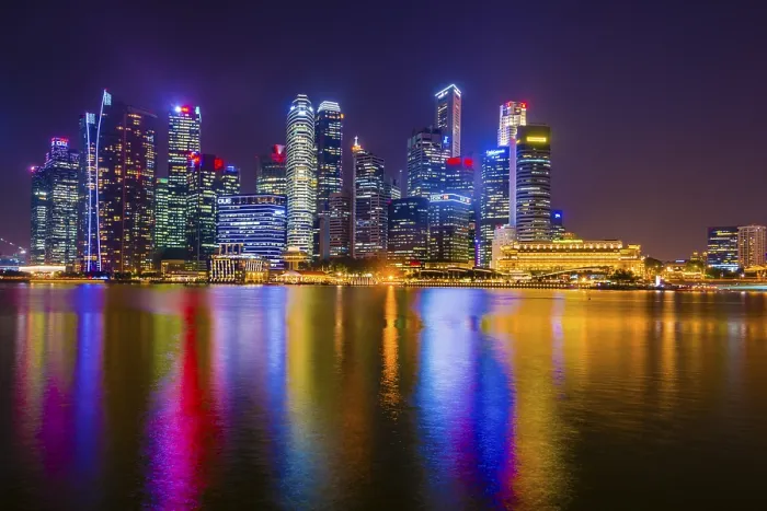 Framed Print : Skyline, Night Scene, Downtown