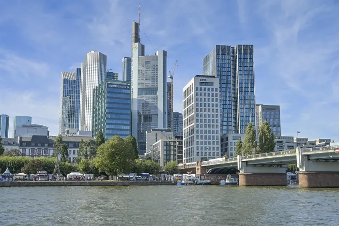 Framed Print : Skyline, skyscrapers, banking district