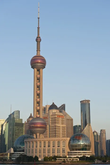 Framed Print : Skyline with skyscrapers, Oriental Pearl Tower television tower Framed Print : Skyline with skyscrapers, Oriental Pearl Tower television tower