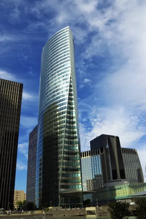Framed Print : Skyscraper under blue sky
