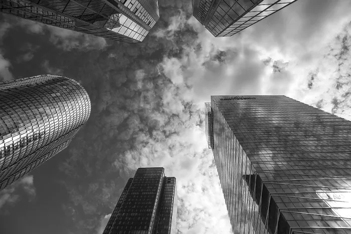 Framed Print : Skyscrapers in the modern high-rise La Defense district