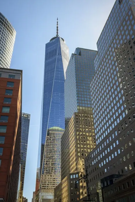 Framed Print : Skyscrapers on Vesey Street, in the back One World Trade Center Framed Print : Skyscrapers on Vesey Street, in the back One World Trade Center