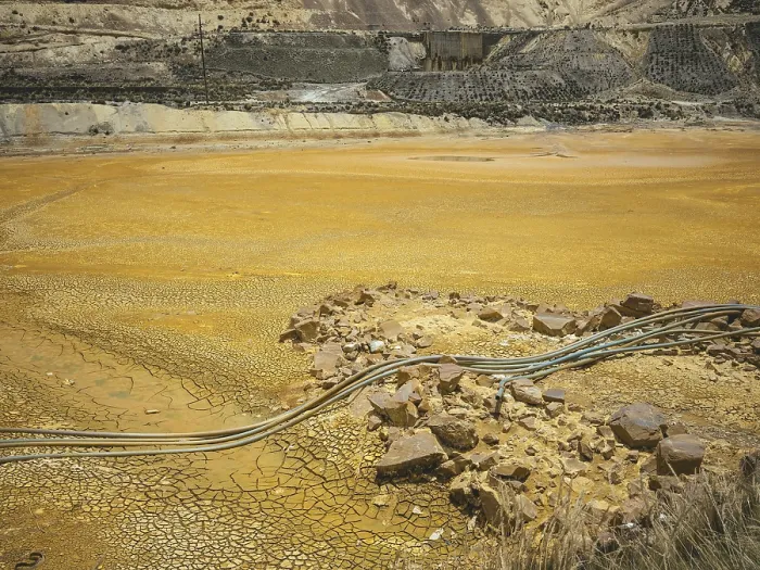 Framed Print : Slag, remains of open pit mines