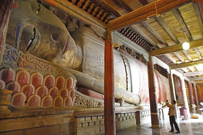 Framed Print : Sleeping Buddha in the Temple of the Great Buddha Framed Print : Sleeping Buddha in the Temple of the Great Buddha