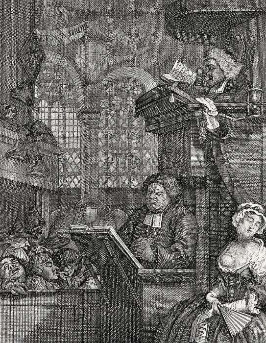 Framed Print : The sleeping congregation, 1762