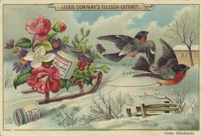 Framed Print : Sleigh with autumn flowers and finches Framed Print : Sleigh with autumn flowers and finches