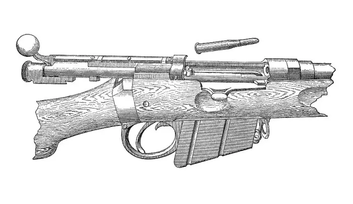 Framed Print : Small arms 1895: English rifle M89