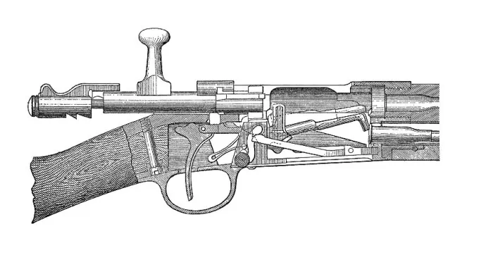 Framed Print : Small arms 1895: French rifle M86