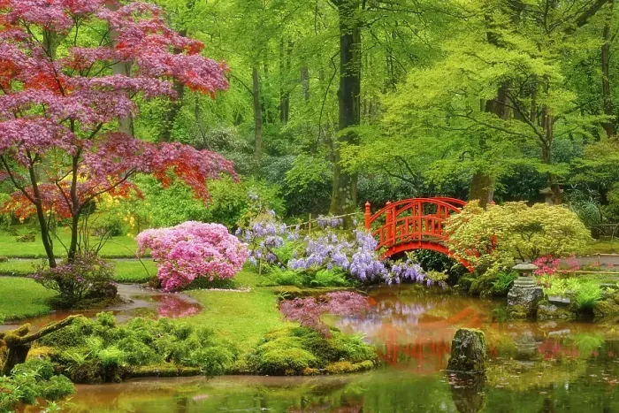 Framed Print : Small bridge in Japanese garden Framed Print : Small bridge in Japanese garden