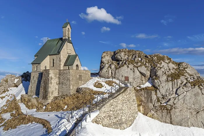 Framed Print : Small chapel on the summit of the Wendelstein