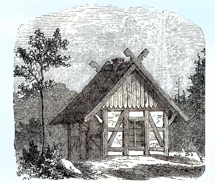 Framed Print : Small farmhouse in Norway, around 1889  /  kleines Bauernhaus in Norwegen