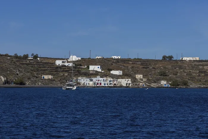 Framed Print : Small harbour, Riva, Thirassia Island