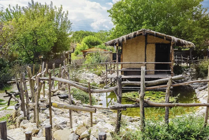 Framed Print : Small Hut with Pond Bulgaria Framed Print : Small Hut with Pond Bulgaria