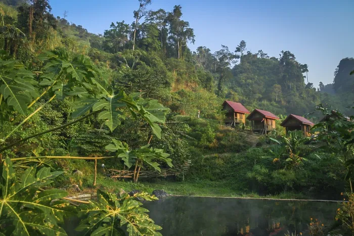 Framed Print : Small resort in the mountains in Laos
