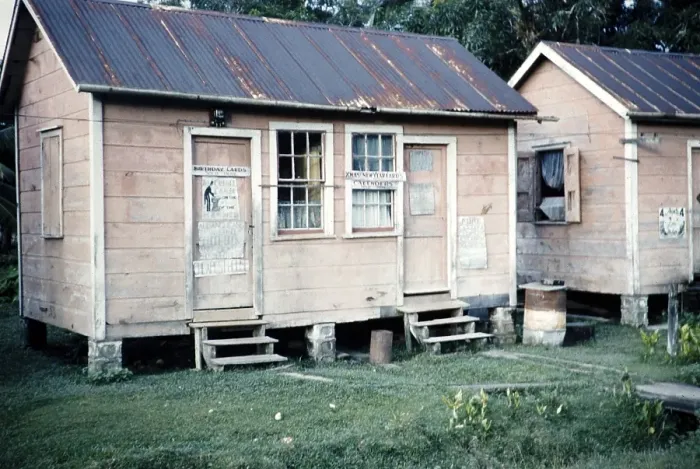 Framed Print : Small timber shops, Guyana, West Indies, South America, 1960 1961, then colony of British Guiana, South America