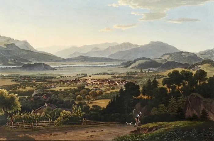 Framed Print : The small town of Altstatten in the Rhine Valley, Canton of St Framed Print : The small town of Altstatten in the Rhine Valley, Canton of St