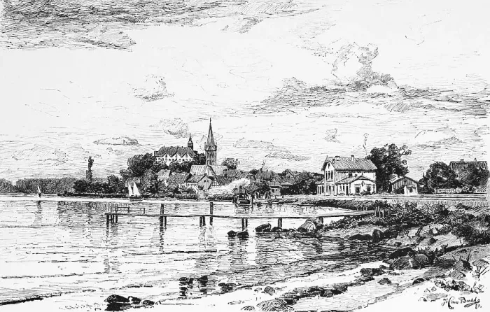 Framed Print : Small town of Ploen with castle