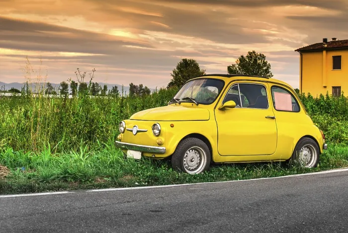 Framed Print : Small vintage italian car Fiat Abarth