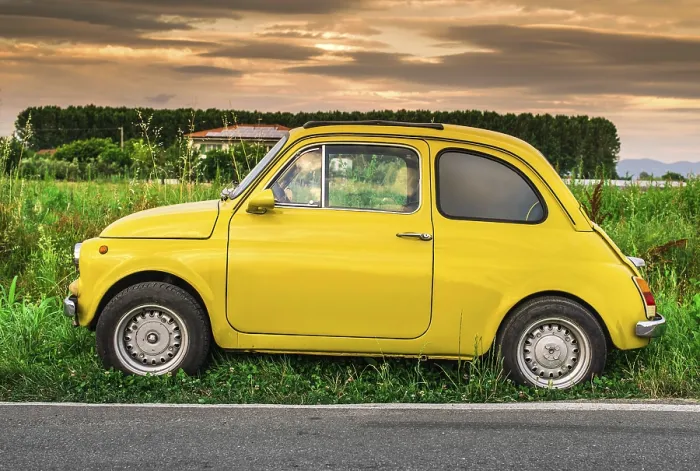 Framed Print : Small vintage italian car Fiat Abarth