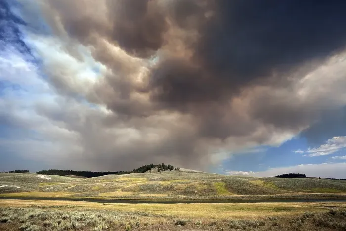 Framed Print : Smoke Clouds, Forest Fire, Yellowstone National Park Framed Print : Smoke Clouds, Forest Fire, Yellowstone National Park