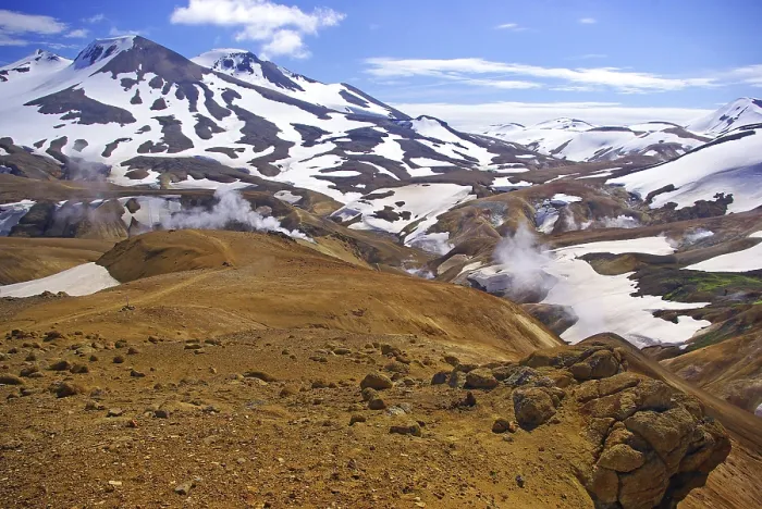 Framed Print : Smoke rises from geothermal fields